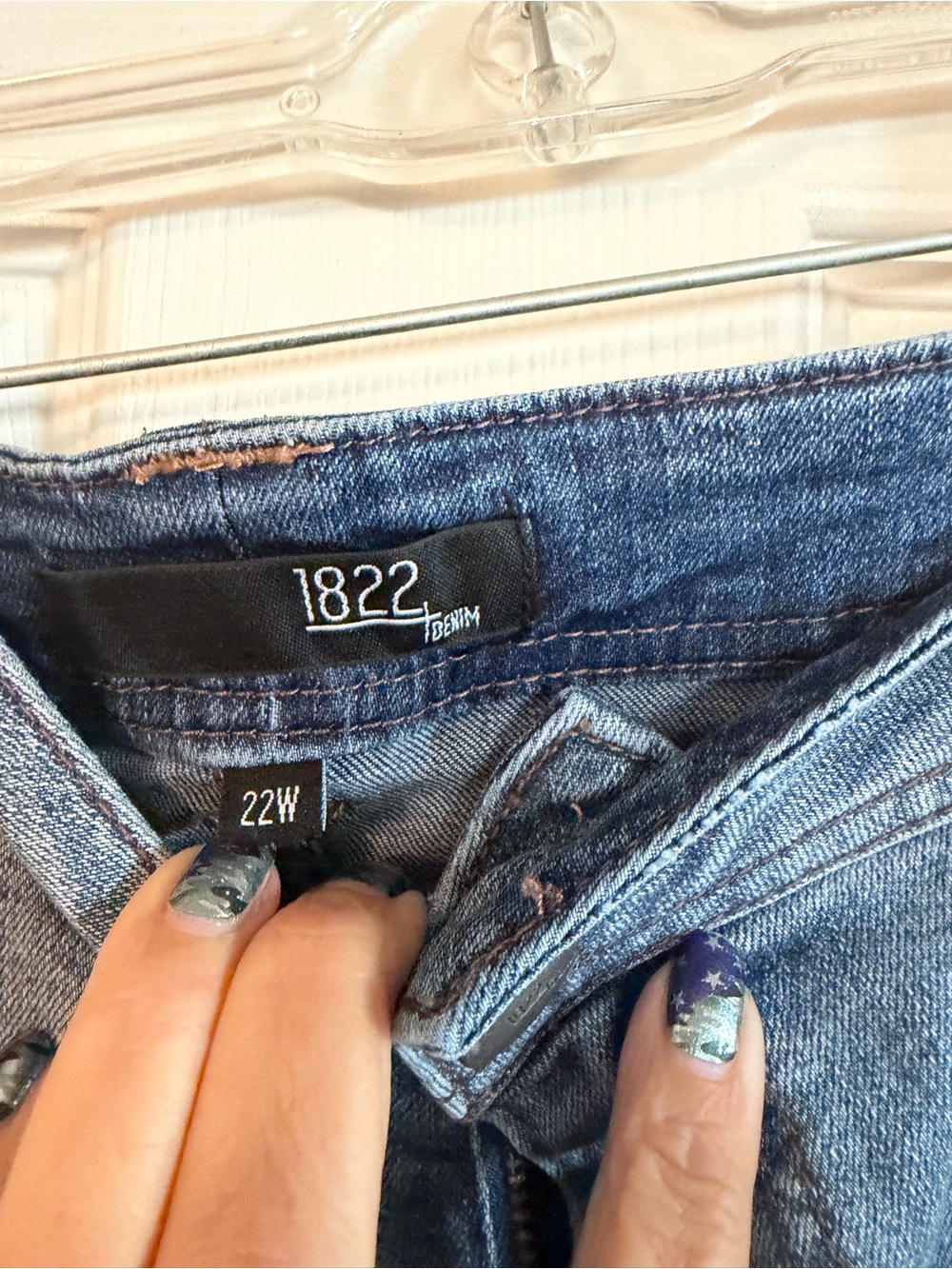 Denim Roll-Cuff Women’s Shorts - Blue - Picture 2 of 2